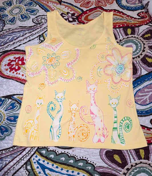 Funky Yellow Cat Tank