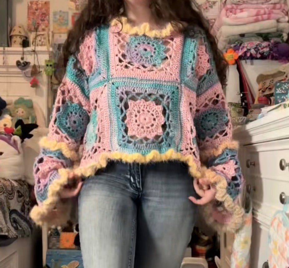 Rapunzel Crochet Granny Sweater